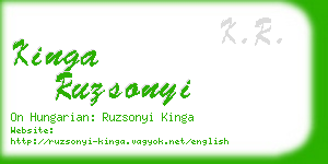 kinga ruzsonyi business card